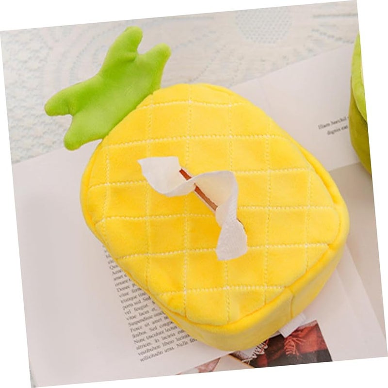 غطاء صندوق مناديل السيارة على شكل فاكهة لطيف، موزع مناديل قماش محمول للمركبة - Image 2